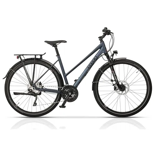 Airtracks 28 Zoll Damen Trekking Fahrrad Trail 6.0 mit Shimano Deore XT - Das TRAIL 6.0 Damen Trekkingrad bietet Komfort und Leistung für ausgedehnte Touren. Mit 30 Gängen und einer anpassbaren Federgabel ist es ideal für unwegsames Gelände und sorgt für ein angenehmes Fahrgefühl.