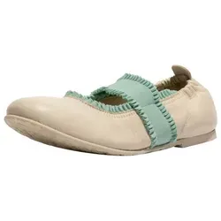 Fly London Ballerinas Leder/Textil Riemchenballerina in Weiß, Größe 36 EU - Pantoletten mit komfortablem Blockabsatz und hochwertigem Leder-Obermaterial, ideal für entspannte Sommerlooks.
