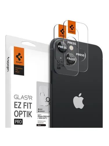 Spigen Glass EZ Fit Optik Pro 2 Pack - black - iPhone 15/15 Plus/14/14 Plus