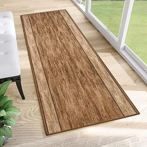 TAPISO Anti Rutsch Teppich Läufer 80 x 420 cm – Modernes Design in Hellbraun und Creme - Rutschfester TAPISO Teppich Läufer für Flur, Küche und Wohnzimmer. Mit modernem Streifen-Design und geprüfter Qualität für sicheren Halt und stilvolle Akzente.