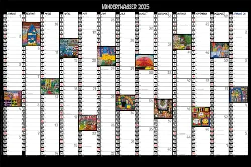 Hundertwasser Jahresplaner Art 2025: Wandplaner