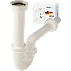 tecuro Geruchsverschluss Ablaufgarnitur Siphon für Waschtisch - Kunststoff Weiß - Sanitärinstallation mit einfachem Werkzeugfreien Einbau. Der höhenverstellbare Siphon sorgt für optimale Anpassung und passt perfekt zu gängigen Waschtischen.