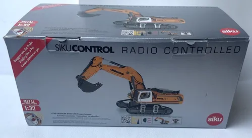Siku Control 1:32 6740 Liebherr R980 SME Raupenbagger - Landwirtschaftsfahrzeuge, ungeöffnet mit OVP, detailgetreues RC-Modell im Maßstab 1:32 für Sammler und Fans von Liebherr-Baggern.