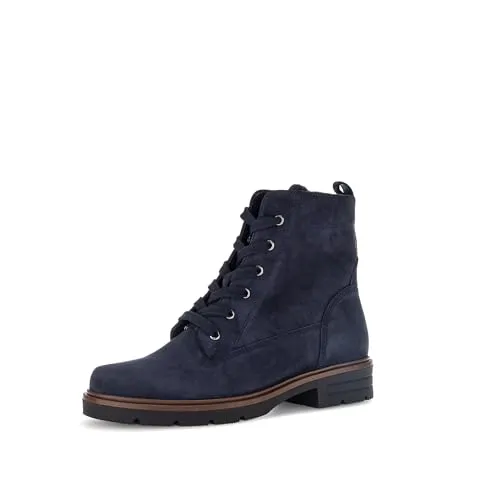 Gabor Damen Schnürstiefeletten - Best Fitting, Winterstiefeletten in Blue (Ra.Cognac) - Wanderschuhe mit warmem, gefüttertem Innenmaterial und blockabsatz für optimalen Komfort bei winterlichen Bedingungen.