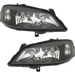 TYC Scheinwerfer Set für Opel Astra G (98-05) – Halogen Schwarz H7 HB3 - Frontscheinwerfer Set für Opel Astra G, 2-teilig, mit E-Prüfzeichen. Ideal für optimale Sicht bei Nacht und einfache Montage – kein Originalteil.