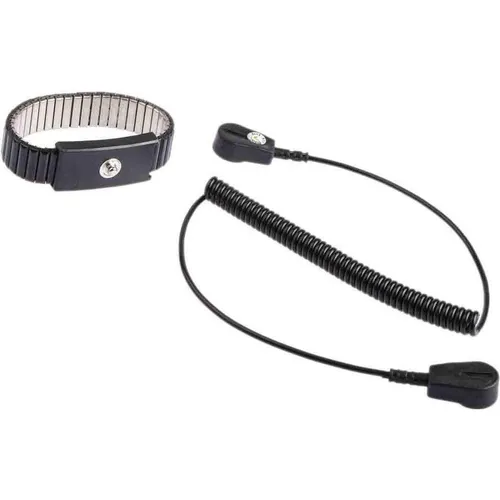 RS PRO 4-10mm Stud-Stud Metal Wrist Strap+Cord (Statikschutz) (7989281)