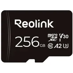 Reolink MicroSDXC Speicherkarte 256GB, Klasse 10 U3 - Überwachungskamera-Zubehör für hohe Aufnahmegeschwindigkeit und zuverlässige Speicherung, ideal für Reolink Kameras mit Mikro-SD-Kartensteckplatz.