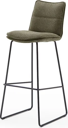 MCA FURNITURE Barhocker "Hampton", grün (olive) - Komfortabler Barstuhl mit 180° Drehbarkeit und Nivellierung, ideal für Esszimmer oder Partykeller. Hochwertige Chenille-Optik und bis 120 kg belastbar.