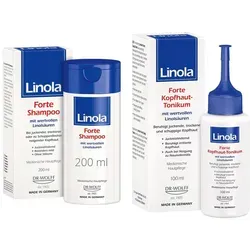 Linola Forte Shampoo & Kopfhaut-Tonikum Set (200 ml + 100 ml) - Haarpflege-Set für trockene Kopfhaut: Linola Forte Shampoo reinigt sanft und das Kopfhaut-Tonikum pflegt intensiv. Ideal für eine nachhaltige Beruhigung und Pflege bei Spannungsgefühlen und Juckreiz.