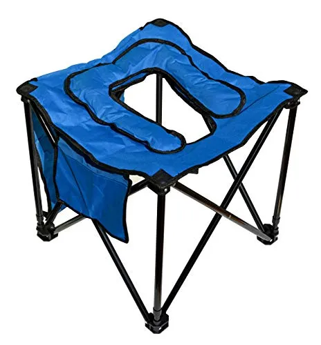 YACHTICON Falttoilette WC Klo faltbar Camping Reise - Camping-Toiletten: Praktische und tragbare Falttoilette mit gepolsterter Sitzfläche, ideal für Camping und Reisen. Leicht, stabil und mit flexibler Seitentasche für Toilettenpapier.
