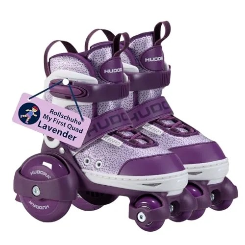 Hudora Rollschuhe »My First Quad« - lila - Inliner für Kinder, ideal für das erste Rollschuhlaufen mit 4 verstellbaren Größen (26-29) und schnellem Anziehen durch Push-Lock-Schnallen.