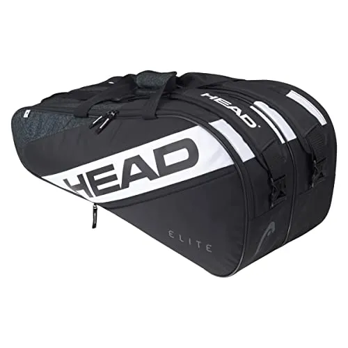 Head Elite 9R Supercombi Black Tennistasche - Tennistasche für Unisex Erwachsene, bietet Platz für mehrere Schläger und Zubehör, ideal für ambitionierte Spieler.