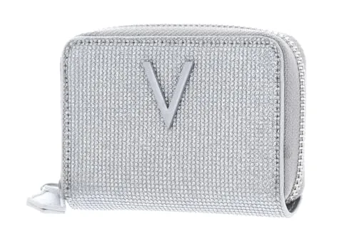 VALENTINO BAGS Geldbörse Portobello, Argento - Geldbörse aus hochwertigem Polyurethan in elegantem Argento, mit 2 Kartenfächern und Zipper-Verschluss für sicheren Stauraum.