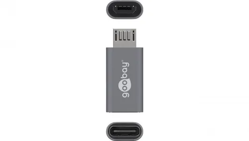 Adapter USB-C >  microUSB 2.0 (typ B) szary 55553
