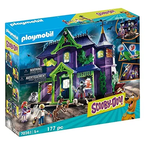 PLAYMOBIL SCOOBY-DOO! 70361 Abenteuer im Geisterhaus - Spielfigur Spielsets für kleine Detektive: Mit Licht- und Soundeffekten, Geheimgängen und vielen Zubehörteilen für kreativen Spielspaß ab 5 Jahren.