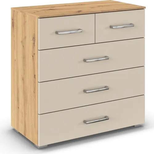 rauch Kommode Gamma – Stilvolle Aufbewahrung mit 5 Schubladen - Die Kommode »GAMMA« von rauch bietet eleganten Stauraum mit 5 geräumigen Schubladen für Kleidung, Spielzeug und mehr. Wähle aus verschiedenen Farben und Griffvarianten für dein individuelles Wohnkonzept.