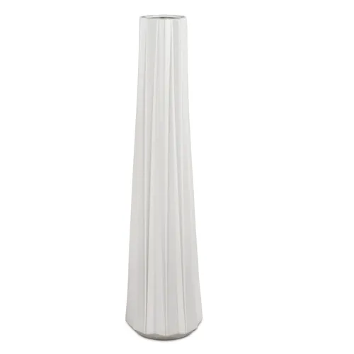 Deko Bodenvase MATTWEISS RELIEF – 65 cm Keramik von Formano - Moderne Bodenvase in matt weiß mit stilvollem Reliefdesign. Ideal für kreative Dekorationen im Wohnzimmer. Robuste Keramik sorgt für Langlebigkeit und Eleganz.