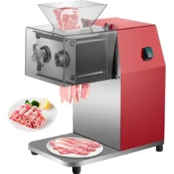 VEVOR Kommerzieller Fleischschneider 850 W - Allesschneider mit leistungsstarkem 850-W-Motor, schneidet bis zu 250 kg pro Stunde. Ideal für Restaurants und Metzgereien, mit transparentem Deckel für Sichtbarkeit beim Schneiden.
