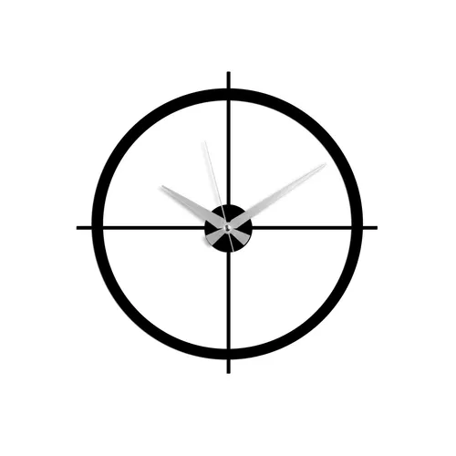 Opviq Simple Wanduhr Schwarz aus Metall, 49 x 49 cm - Elegante Wanduhr aus robustem Metall, 49 x 49 cm, mit geräuschloser Zeitmessung. Ein stilvoller Blickfang für jeden Raum, der Eleganz und Funktionalität vereint.