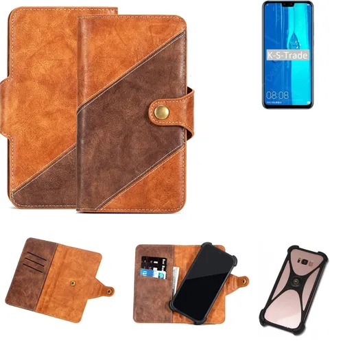 Handy-Hülle für Huawei Y9 (2019) Wallet Case Cover Smarthphone Braun