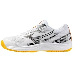 Mizuno STEALTH STAR 3 Kinder - weiß - Der Mizuno STEALTH STAR 3 Kinder ist der ideale Sportschuh für aktive Kids. Mit leichtem Dämpfungssystem und robuster Außensohle sorgt er für optimalen Halt und Komfort beim Spielen und Sport. Atmungsaktives Obermaterial für angenehmes Tragegefühl.