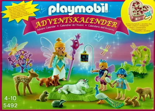 PLAYMOBIL 5492 Adventskalender Einhorngeburtstag - Adventskalender für Kinder ab 5 Jahren mit zauberhaften Einhorn- und Feenmotiven, ideal für kreative Spielstunden in der Vorweihnachtszeit.