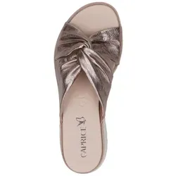 Caprice Damen Pantolette Leder mit Keilabsatz 9-27202-42 - Komfortable Pantoletten mit sportlichen, gekreuzten Riemen und gepolsterter Memotion-Innensohle für ein weiches Tragegefühl – ideal für sonnige Tage!