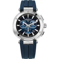 Montre Miche Herbelin Newport Chrono Fond bleu - Armbanduhren für Herren, Edelstahl-Gehäuse in Silber, mit kratzfestem Saphirglas für optimale Langlebigkeit und Stil.