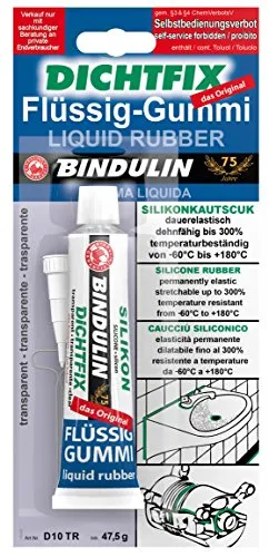 Flüssig-Gummi transparent 47,5 g Tube - Universeller Kraftkleber für wasserdichte Abdichtungen. Ideal für Stahl, PVC und Holz. Temperaturbeständig von -60 °C bis +180 °C, witterungsbeständig und einfach anzuwenden.