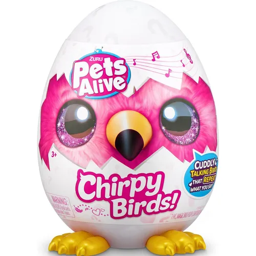 Zuru Pets Alive - Chirpy Birds S1 (23 cm) - Plüschtier für Babys, interaktive Vögel mit Geräusch- und Bewegungseffekten für stundenlangen Spielspaß.