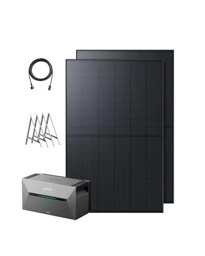 Anker SOLIX Balkonkraftwerk mit Speicher 870W - Netzgebundene Photovoltaikanlagen mit 1600Wh Speicher und 2 Solarpanels, die jährlich bis zu 392€ Stromkosten sparen und eine langlebige Leistung von bis zu 15 Jahren bieten.