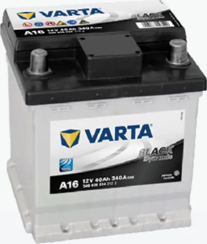 VARTA A16 Black Dynamic 40Ah Autobatterie - Autobatterien - Wartungsfreie 40Ah Batterie mit 340A Kälteprüfstrom, ideal für kleine und ältere Fahrzeuge, erfüllt höchste deutsche Qualitätsstandards.