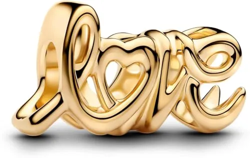PANDORA Moments Handgeschriebene Liebe Charm - Bead Charms für Damen - Zeige deine Gefühle mit diesem bedeutungsvollen Handschrift-Charm aus Sterling Silber, inspiriert von Liebesbriefen und Gesten der Zuneigung.