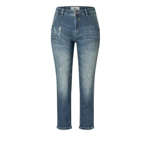 Destroyed-Jeans MAC für Damen, Gr. 44 - Lässige Destroyed-Jeans im grünen Wash für coole Freizeit-Outfits. Slim Fit mit schmaler Beinform und knöchelfreiem Schnitt aus langlebigem Denim. Ideal für den casual Look!