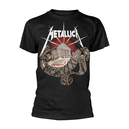 METALLICA - 40TH ANNIVERSARY GARAGE BLACK T-Shirt - T-Shirt für Männer mit Front- und Rückendruck, aus hochwertiger Baumwolle, perfekt für Metallica-Fans und Jubiläumsfeiern.