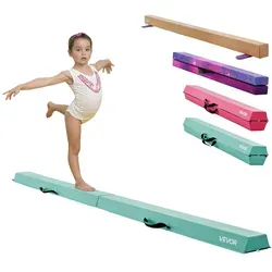VEVOR Klappbarer Schwebebalken für Kinder, 2,35 m - Faltbarer Gymnastikbalken für Kinder mit rutschfesten Unterseiten und stabiler Basis. Ideal zum Üben von Gleichgewicht und Koordination – leicht transportierbar mit Tragetasche.