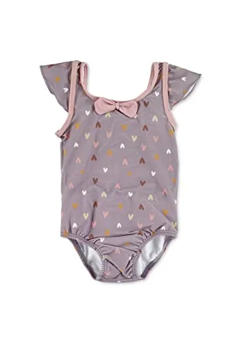 Sterntaler Badeanzug mit Herzchen Print - UV-Schutz 50+ für Mädchen - Badeanzug für Mädchen mit Zierschleife, schnelltrocknend und ideal für den Sommer. Perfekt für Freibad, See oder Strand, bietet optimalen UV-Schutz 50+.