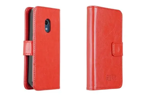 caseroxx Bookstyle Handytasche für Nokia 225 4G (2024) in rot – Klapphülle mit Kreditkartenfächern, Magnetverschluss, Standfunktion & Rundumschutz für Display und Gehäuse
