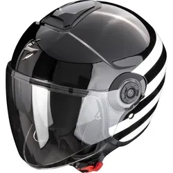 Scorpion Jethelm EXO-City II 2 Bee - schwarz-weiß, Größe XS - Motorradhelm mit kratzfestem Visier, optimaler Belüftung und leichtem Design. Ideal für alle Jahreszeiten, inkl. Aufbewahrungstasche und Straßenzulassung.