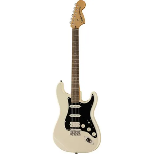 Squier CV 70s Strat HT HSS LRL OWT E-Gitarre - Stratocaster E-Gitarre mit Pappel-Korpus und Ahorn-Hals; bietet vielseitige Klangmöglichkeiten durch Alnico Humbucker und Single-Coils, ideal für kreative Musiker.