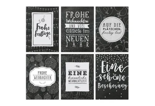PAPIERDRACHEN Weihnachtskarte Weihnachtskarten Set - 12 gestaltete Postkarten zu Weihnachten