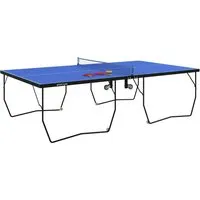 SPORTNOW Klappbare Tischtennisplatte mit Zubehör - Tischtennisplatte in Standardgröße (274 x 152,5 x 76 cm) mit Netz, 2 Schlägern und 3 Bällen. Ideal für Profis und Amateure, platzsparend klappbar und mobil dank Rollen.