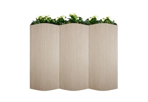 Raumteiler Paravent aus MDF - Beige, Modern und Dekorativ - Moderner Raumteiler aus MDF in Beige, ideal für Arbeitszimmer. Freistehend, mit dekorativen Schnitzereien, schafft Privatsphäre und ein angenehmes Ambiente.
