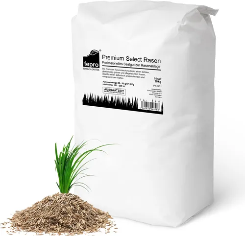 Fepro Premium Rasensamen 20kg für 800m2, dichtwachsend und tiefgrün für Zierrasen - Gestalten Sie mit Fepro Premium Rasensamen eine beeindruckende Rasenfläche. Diese hochwertige Mischung sorgt für einen dichten, strapazierfähigen Rasen, der schnell wächst und pflegeleicht ist – ideal für Neuansaat und Nachsaat.