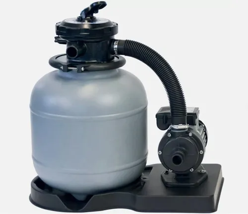 Planet Pool Sandfilteranlage 4 m³/h - Komplett-Set mit 6-Wege-Ventil - Sandfilteranlage für Aquarien bis 2000 l, inklusive Pumpe und Top-Mount-Ventil. Effiziente Wasserreinigung mit 4000 l/h Pumpenleistung.