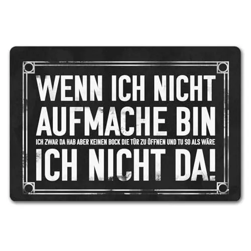 speecheese Fußmatte "Wenn ich Nicht aufmache, Bin ich Nicht da!" - Lustige Fußmatte in 40x60 cm mit versteckter Botschaft. Rutschfester Gummiuntergrund und hochwertiger Druck machen sie zum perfekten Geschenk für Freunde und Kollegen.