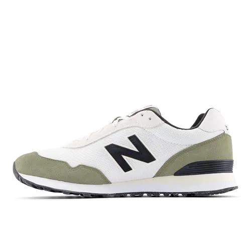 New Balance Herren 515 V3 Sneaker, White/Dark Olivine, 44.5 EU