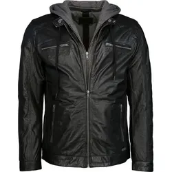 Mustang Foster Lederjacke - Schwarz - S - Hochwertige Bikerjacke aus weichem, pflanzlich gegerbtem Schafsleder. Mit praktischen Reißverschlusstaschen und leicht gepolsterten Schultern. Ideal für stilvolle Freizeitoutfits.