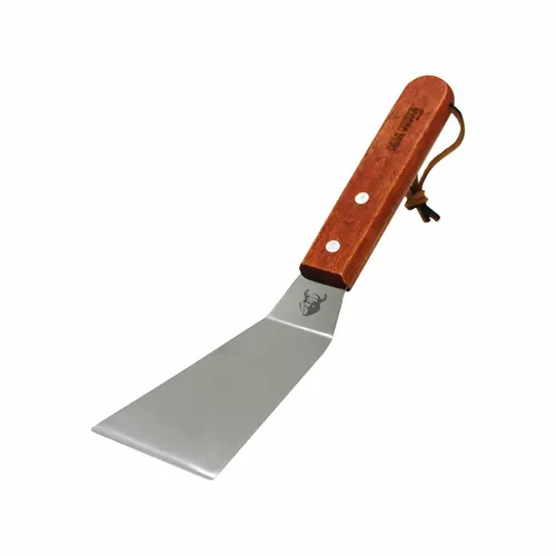 Valhal Outdoor Flexibler Spatel - Edelstahl & Holz mit Echtlederkordel - Vielseitiger Pfannenwender aus robustem Edelstahl und Holz, ideal für Grill und Camping. Praktische Echtlederkordel für einfache Aufbewahrung.