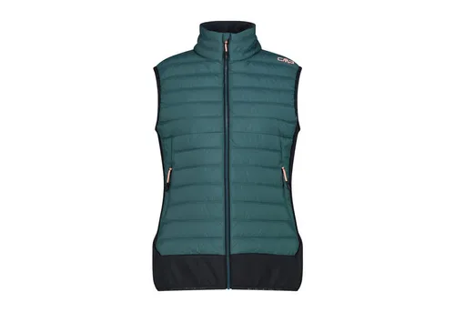 CMP Woman Vest Hybrid trek green (F520) 42 - Funktionsjacke für Damen, ideal für Outdoor-Aktivitäten mit nachhaltiger PrimaLoft Wattierung aus 100% recyceltem Polyester und wasserabweisendem Obermaterial für optimalen Komfort.